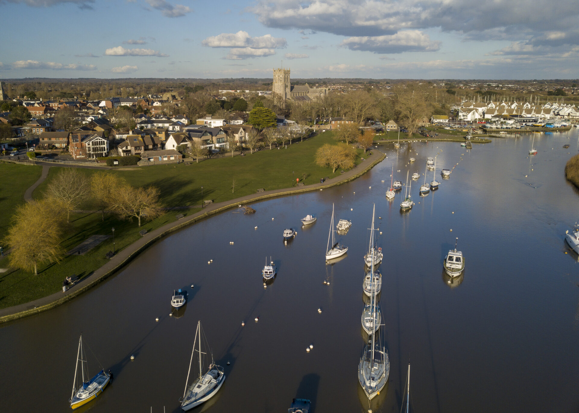 Aerial view of Christchurch Quay